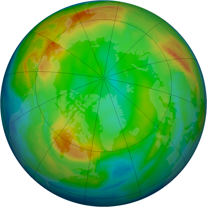 Arctic ozone map for 07 January 1983